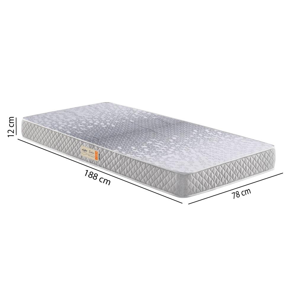 Colchão Solteiro Espuma D28 Ecoline 78x188x12 - Cinza