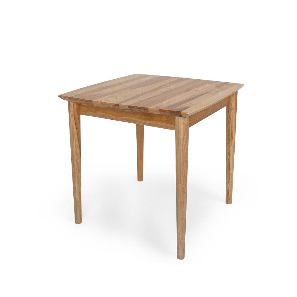 Mesa De Jantar Quadrada Milena 80 Cm Madeira Eucalipto - Natural