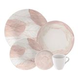 Aparelho De Jantar Tramontina Rosé Em Porcelana Decorada 20 Peças Cód. 96589008