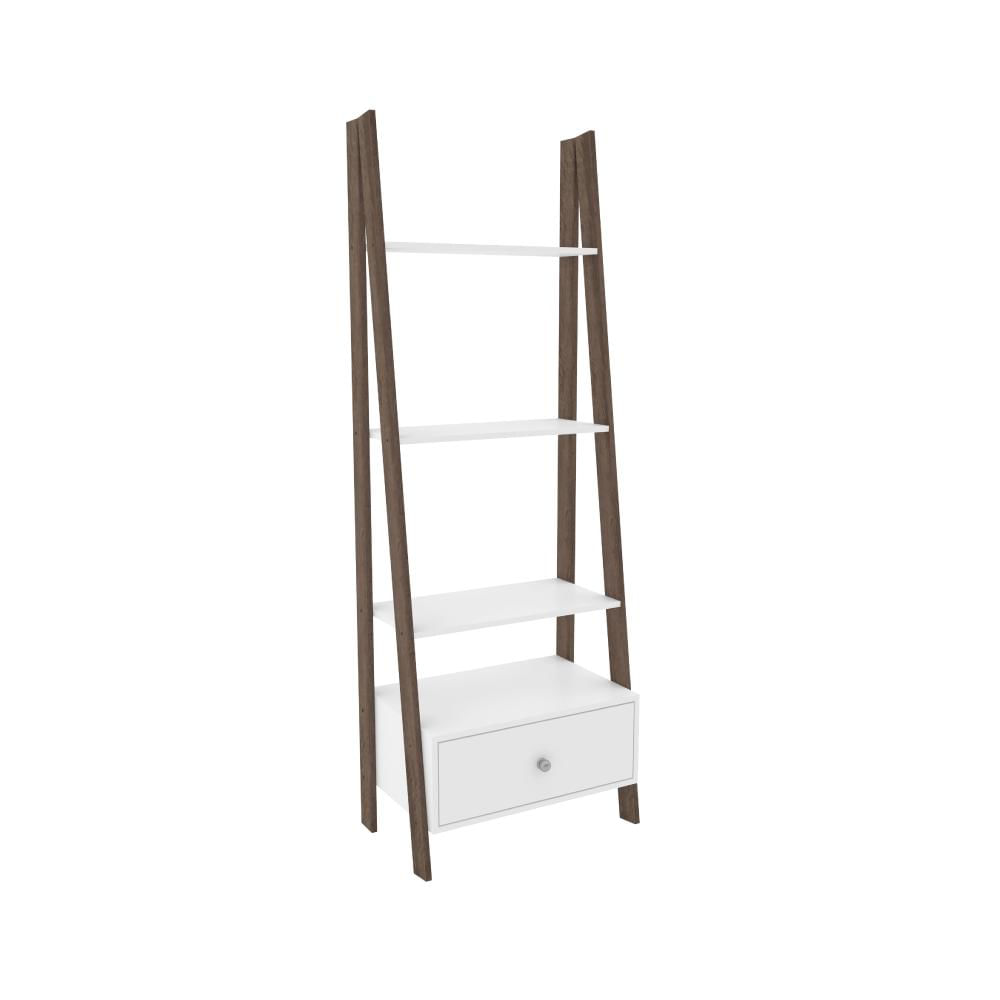 Estante Com 1 Gaveta E 3 Prateleiras - Branco/rústico