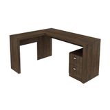 Mesa De Escritório Em L 2 Gavetas Me4129 Tecno Mobili - Rústico