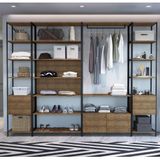 Estante Closet Industrial Com 17 Nichos  - Carvalho/preto