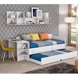 Sofa Cama Helena Com Cama Auxiliar 2 Gavetas E Escrivaninha - Branco