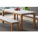 Mesa De Jantar Corona Rústica 1,82m Idela P/área Externa - Cera Mel/branco