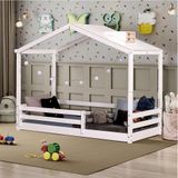 Cama Montessoriana Prime Com Telhado Claraboia Branco/natural - Casatema