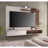 Rack Com Painel Suspenso Tocantins 160 Cm Para Tv De Até 60 - Off White/nogueira