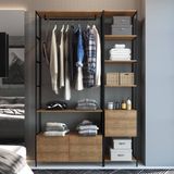 Estante Closet Industrial Com 6 Nichos  - Carvalho/preto