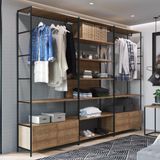 Estante Closet Industrial Com 4 Gavetas  - Carvalho/preto