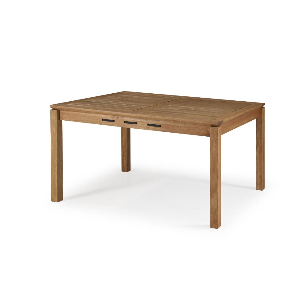 Mesa De Jantar 140cm Em Madeira Eucalipto-jatobá/preto