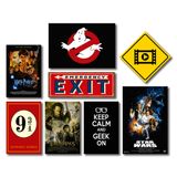 Kit 8 Placas Decorativas Geek Filmes Harry Potter Mdf