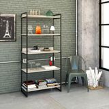 Estante Industrial Kuadra Com 4 Nichos 80 Cm - Preto/snow