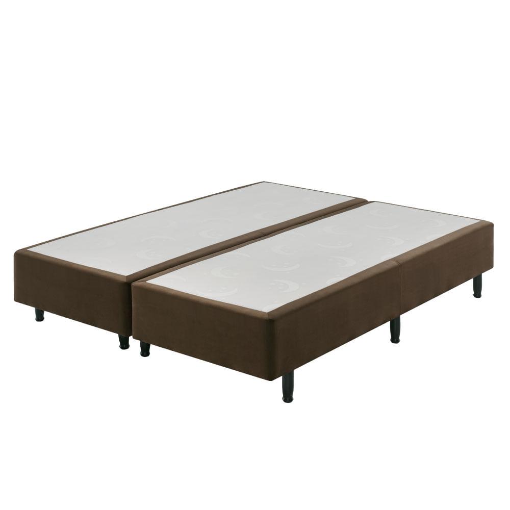 Sommier Queen Size Comfy Veludine 158x198x37 - Marrom