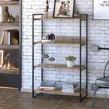 Estante Industrial Kuadra Com 3 Nichos 80 Cm - Carvalho/preto