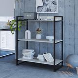 Estante Industrial Kuadra Com 2 Nichos 80 Cm - Preto/snow