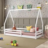 Cama Montessoriana Prime C/ Telhado Vi E Grade Iv Branco - Casatema