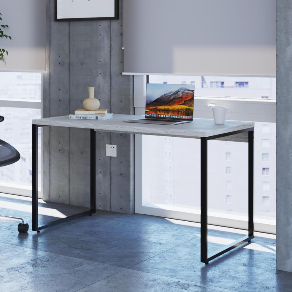 Escrivaninha Industrial Kuadra 120 Cm - Preto/snow