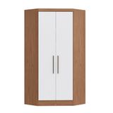 Guarda Roupa Modulado Infinity De Canto Com 2 Portas - Macadâmia/branco Line