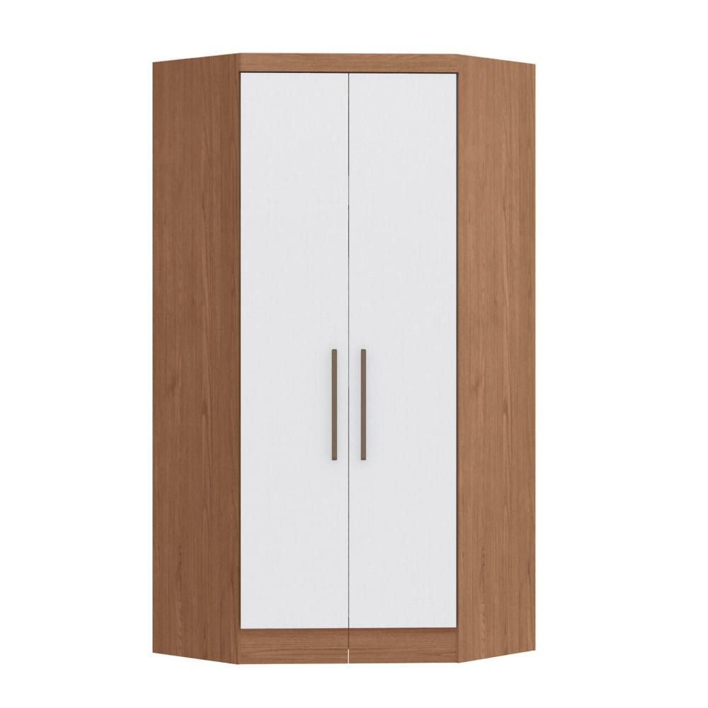 Guarda Roupa Modulado Infinity De Canto Com 2 Portas - Macadâmia/branco Line