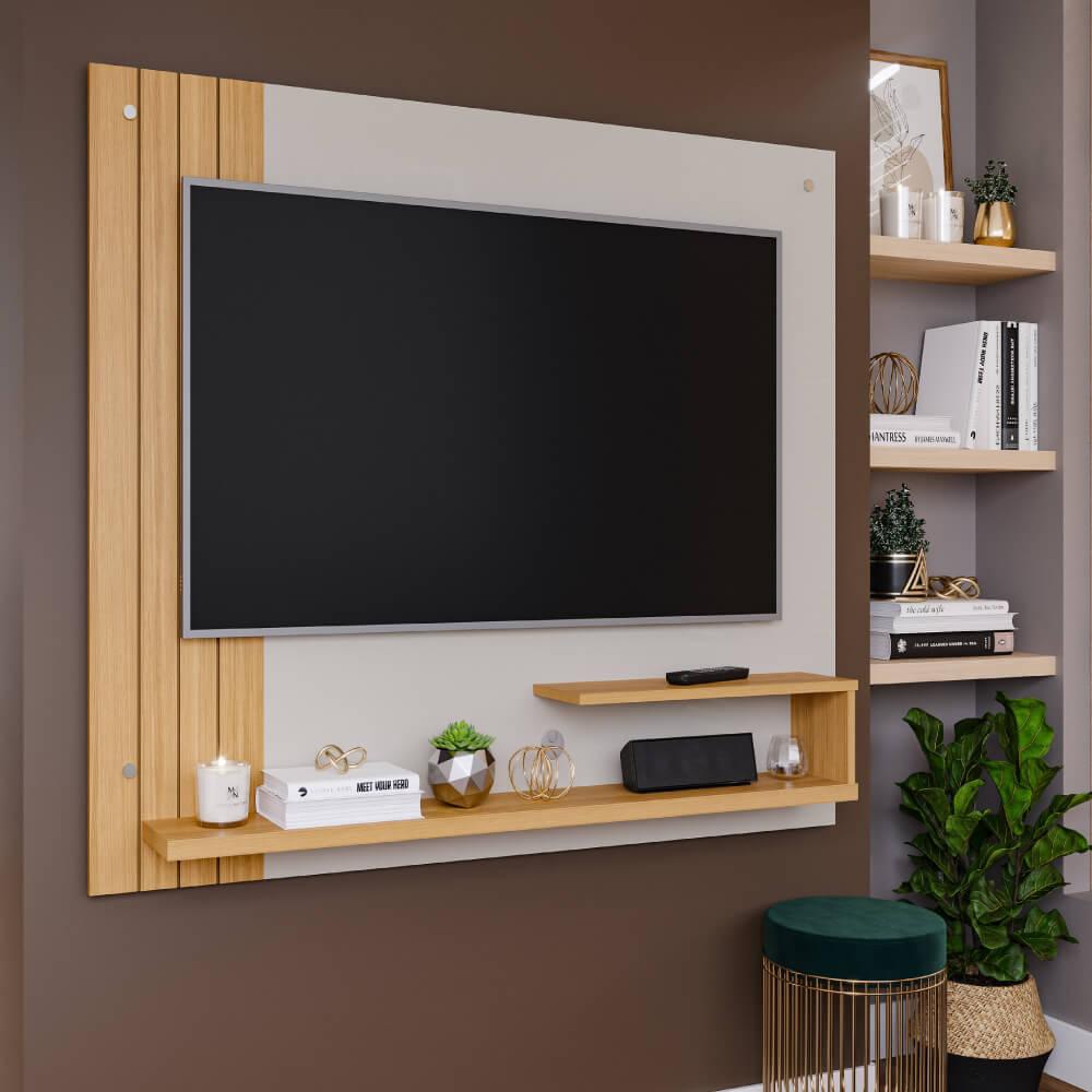 Painel Dunas Para Tv De Até 50 - Off White/natural