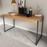 Mesa Para Escritório Industrial Com 1 Gaveta - Amêndoa/preto