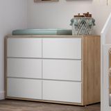 Cômoda Infantil Wood Com 6 Gavetas - Branco/treviso