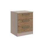 Mesa De Cabeceira Modulada Requinte Com 3 Gavetas - Duna Line/macadâmia