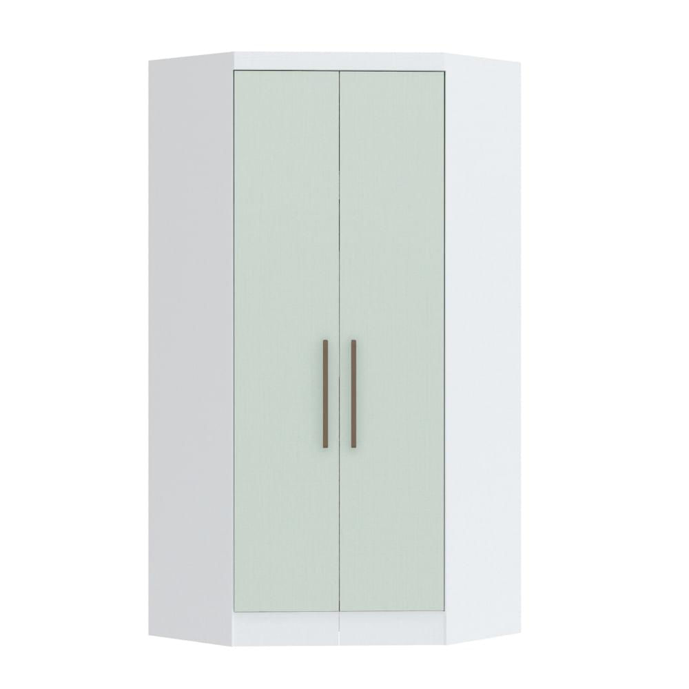 Guarda Roupa Modulado Infinity De Canto Com 2 Portas - Branco Line/pistache