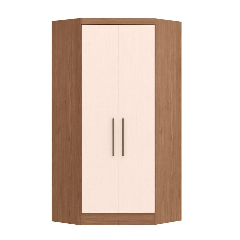 Guarda Roupa Modulado Infinity De Canto Com 2 Portas - Macadâmia/rosa