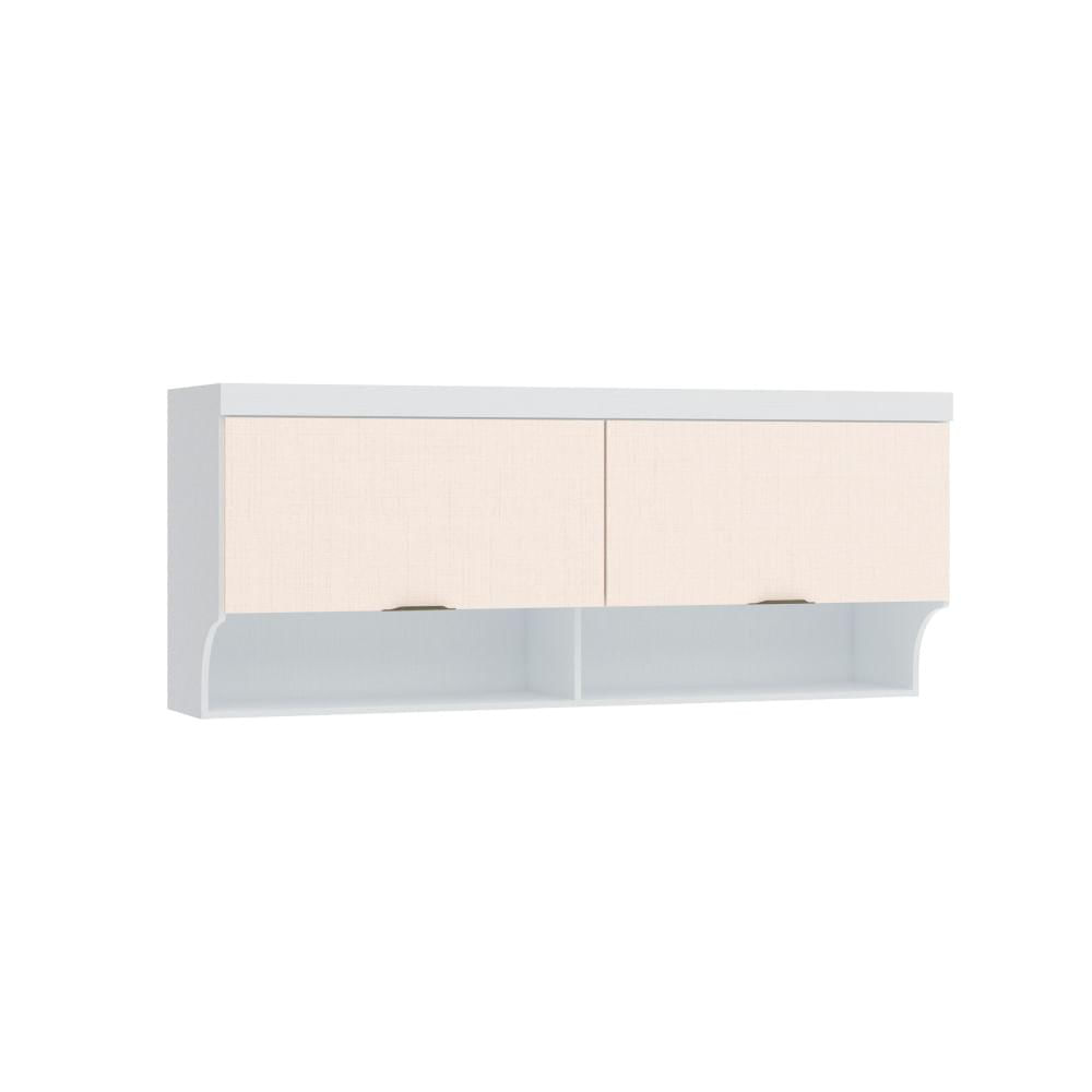 Armário Aéreo Modulado Infinity Queen Com 2 Portas - Branco Line/blush Line