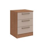 Mesa De Cabeceira Modulada Requinte Com 3 Gavetas - Macadâmia/duna Line