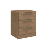 Mesa De Cabeceira Modulada Requinte Com 3 Gavetas - Macadâmia