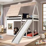 Beliche Montessoriano Cabana Noopy Com Escorregador Branco/cera Bege - Casatema