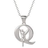 Disney Tinkerbell Q Colar De Pingente De Prata Inicial, Carta Q
