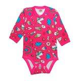 Body Bebê-bener Babys-body Feminino-rosa-manga Longa