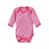 Body Bebê-bener Babys-body Menina-listras-rosa-manga Longa