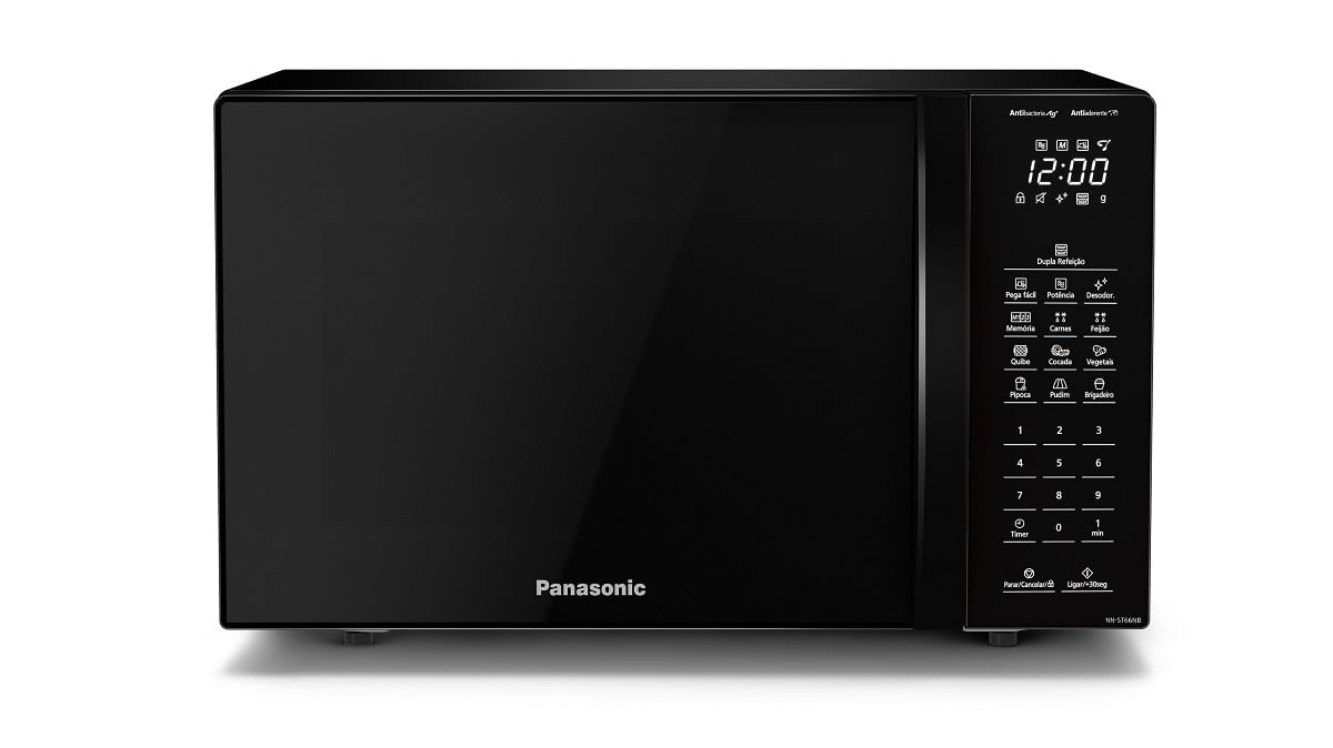 Micro-ondas Panasonic de Mesa 34 Litros Preto com 6 Funções Programadas - NN-ST66N - 220V