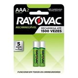 02 Pilha Aaa Recarregáveis 600 Mah Rayovac 1 Cart C/ 2 Unid