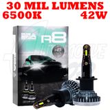 Kit Ultra Led R8 Super Branco 6500k 42w 30 Mil Lumens H4