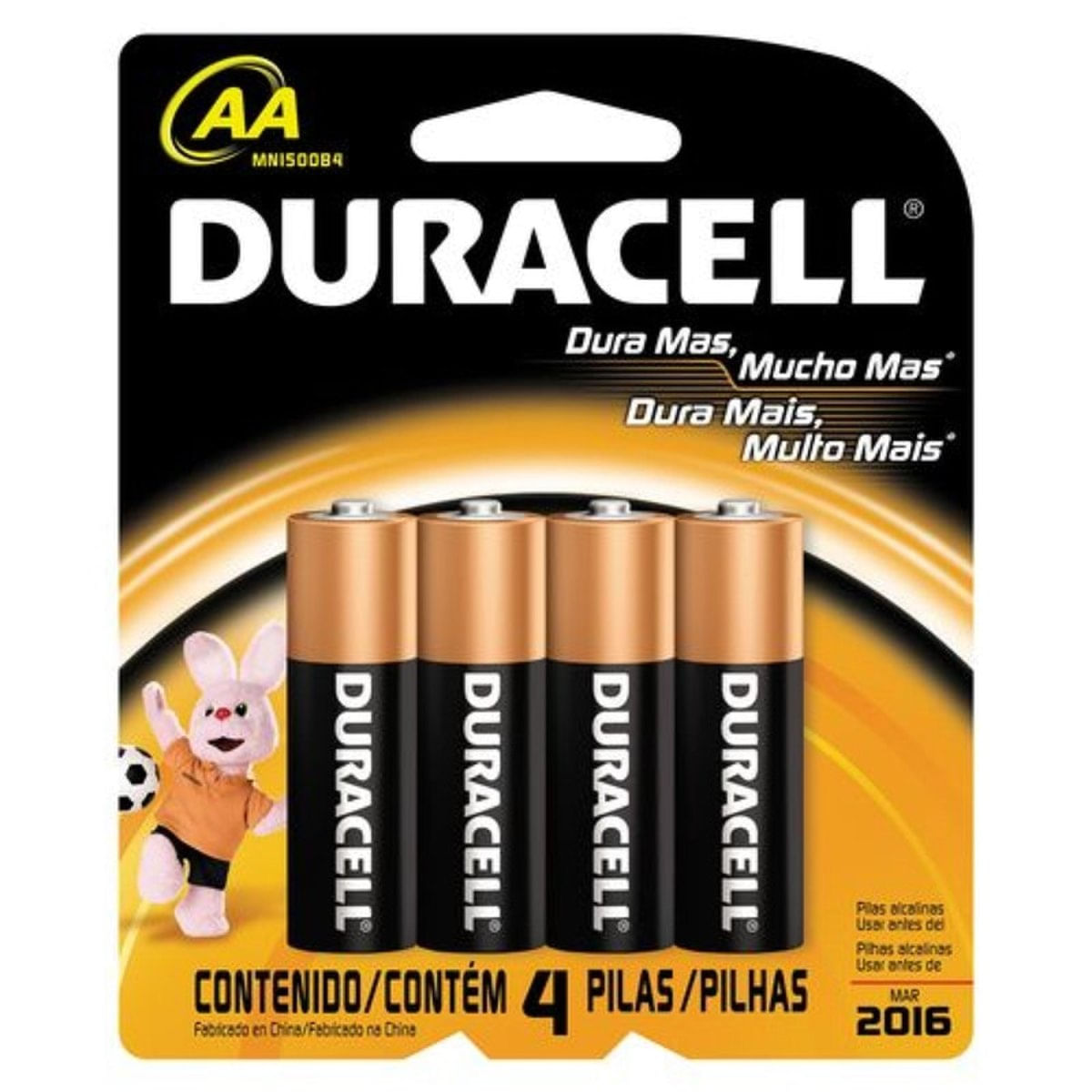 Pilha Alcalina AA Duracell - Cartela com 4 pilhas