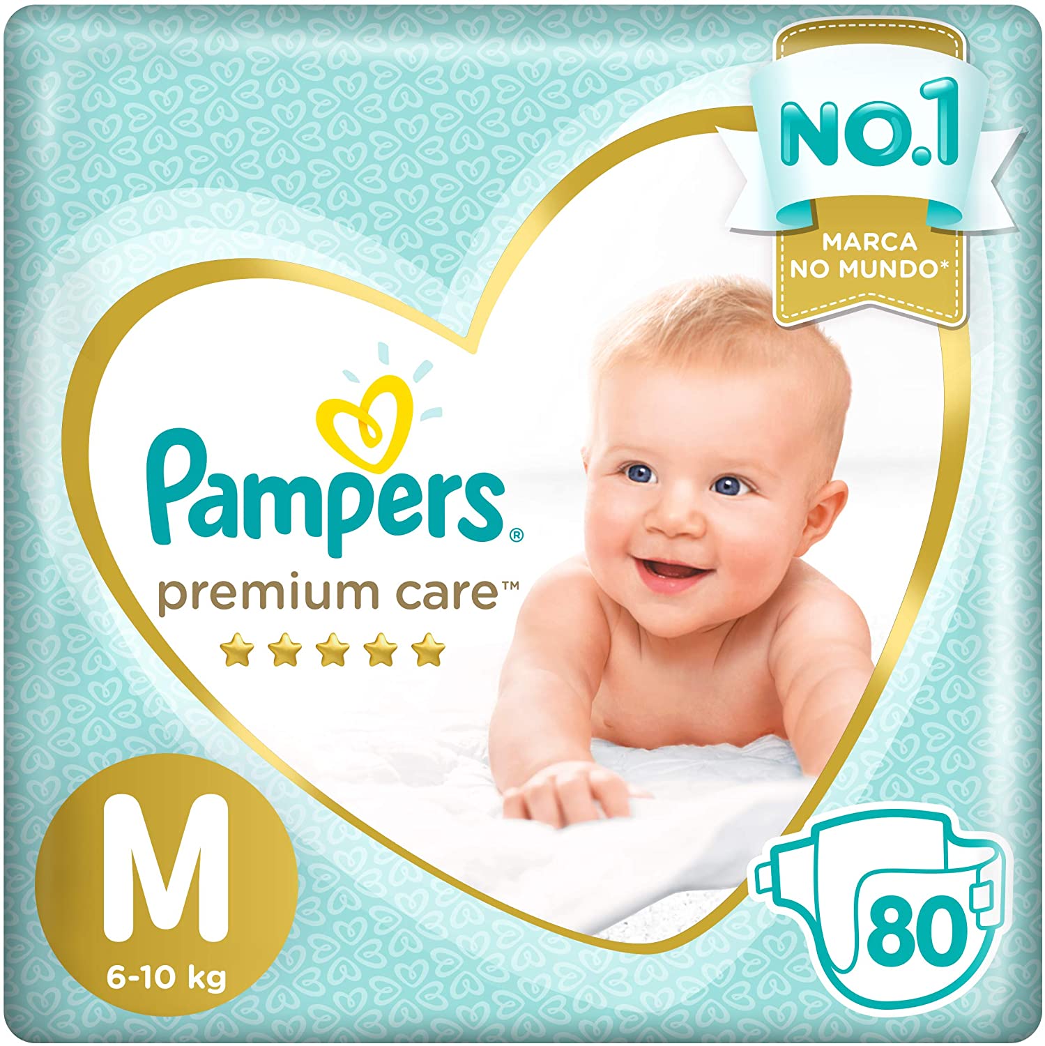 Fralda Descartável Pampers Premium Care M 80 Unidades