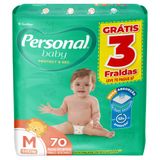 Fralda Personal Baby Protect &amp; Sec M 70 Unidades