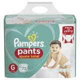 Fralda Descartável Pampers Pants Ajuste Total G 72 Unidades