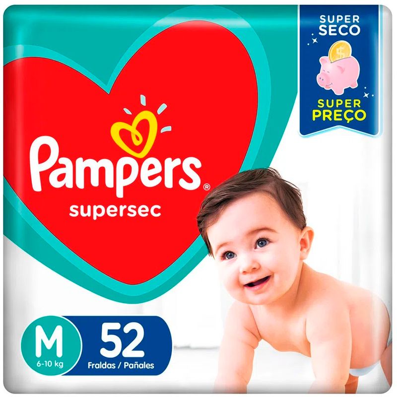 Fralda Descartável Pampers Supersec M 52 Unidades é boa?