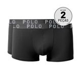 Kit Com 2 Cuecas Boxer Casual Cinza - Polo Match Gg