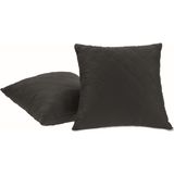 Capa de almofada decorativa 45cm por 45cm com ziper preta