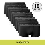 Kit Com 10 Cuecas Boxer Urban Cinza - Polo Match P