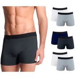 Kit Com 6 Cuecas Boxer Basic Lisa Sortidas - Polo Match M