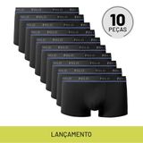 Kit Com 10 Cuecas Boxer Urban Azul - Polo Match M