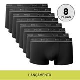 Kit Com 8 Cuecas Boxer Urban Cinza - Polo Match M