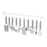 Suporte de Cozinha Porta Talheres 80cm com 15 Ganchos Branco